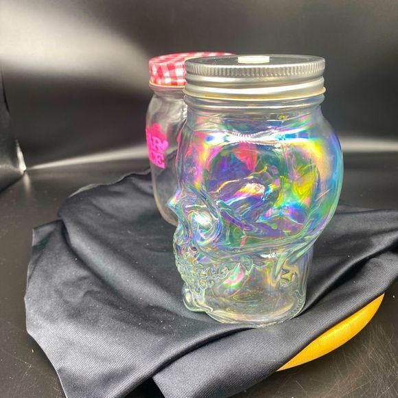 Two glass drink jars with lids but w/o straws - Picture 4 of 12